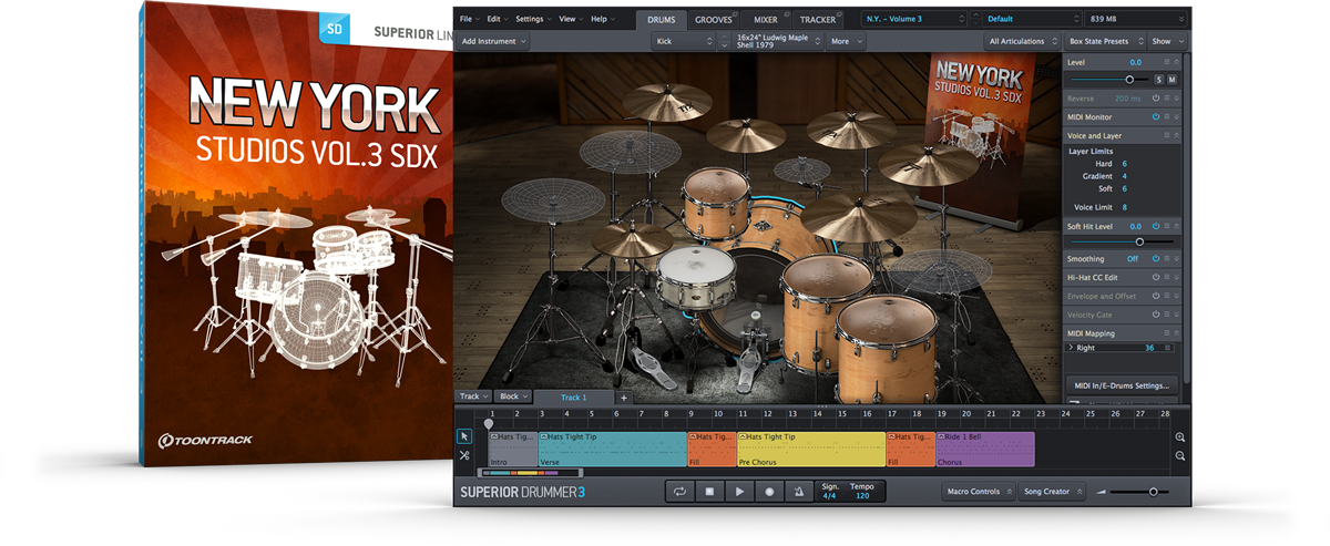 Toontrack SDX - New  York Studios Volume 3 (NY Vol 3)
