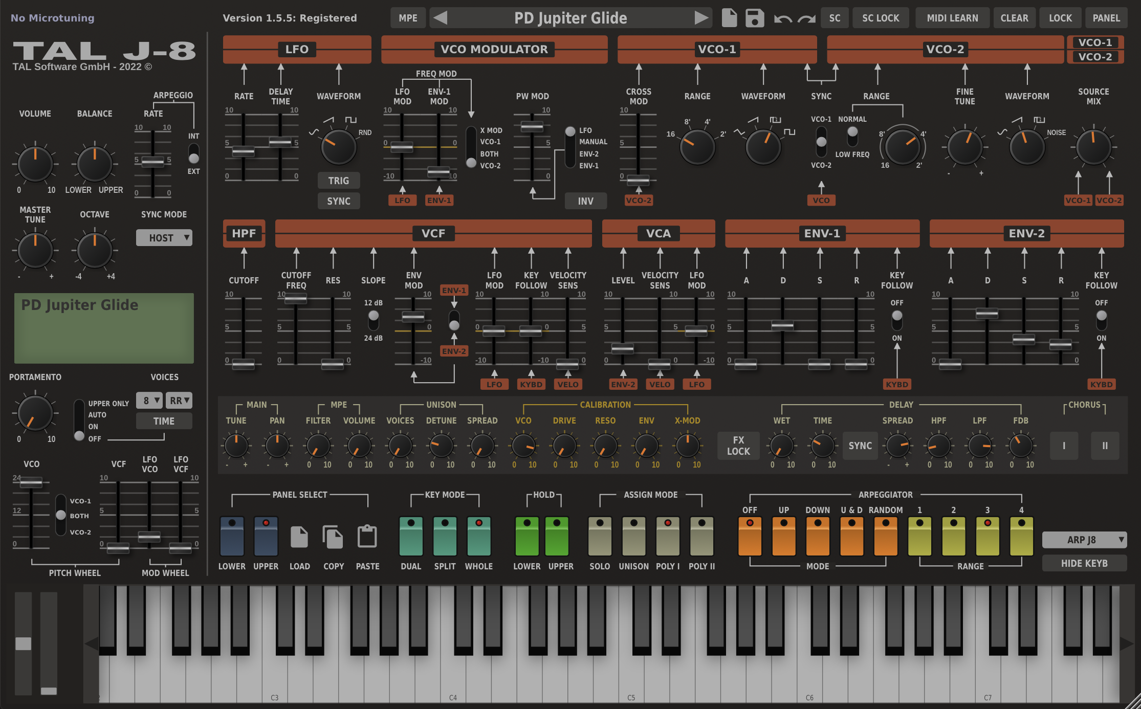 TAL-Togu Audio line TAL-J-8 (Jupiter-8)