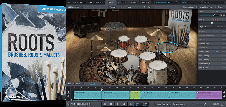 Toontrack Roots SDX - Brushes,   Rods & Mallets