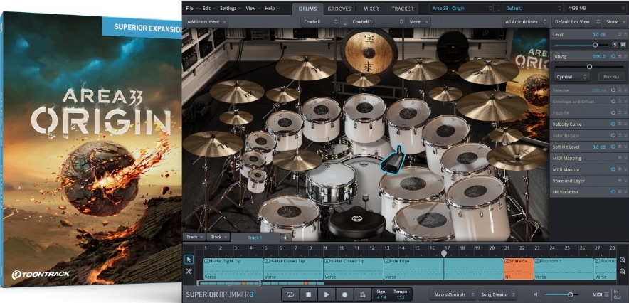 Toontrack SDX - Area 33 Origin for   Superior Drummer 3