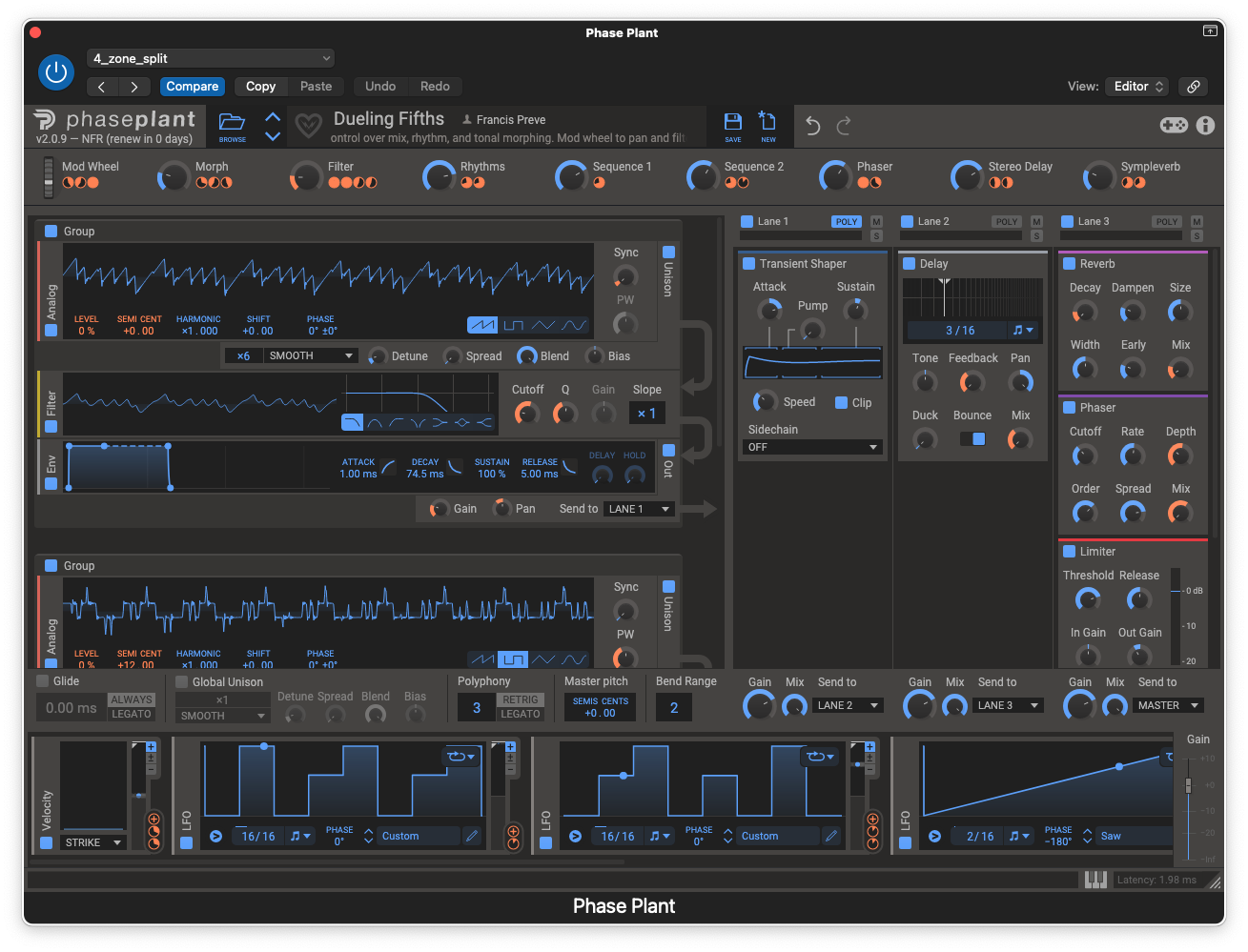 Kilohearts Phase Plant + Slice EQ + Snap Heap