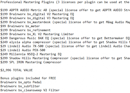 Plugin Alliance Professional Mastering Plugins