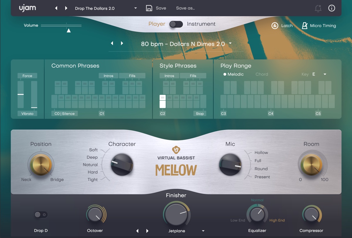Ujam Virtual Bassist: MELLOW 2